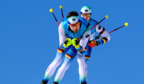 Robin Wunderle und Nico Messinger in der Abfahrt