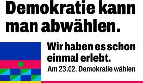 Grafik Charta der Vielfalt: Aufruf zur Bundestagswahl 2025 - Demokratie wählen