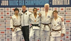 Das DBS-Judo-Team in Finnland mit Trainer Markus Zaumbrecher