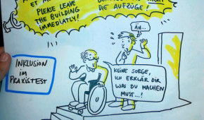 Comic Fachaustausch mit Feueralarm