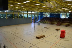 Aufbau Sitzvolleyball-EM 2015 in Warendorf