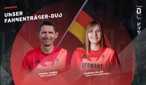 Das Fahnenträger-Duo. Mareike Miller - Michael Teuber