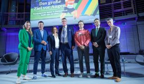 Gruppenfoto von Juliane Möcklinghoff, Yorck Polus, Eike Bürgel, Hans-Jörg Michels, Valentin Luz, Otto Fricke u. Dr. Babette Kibele