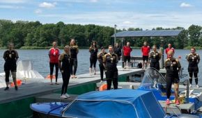 Die deutschen Sitzvolleyballerinnen beim Trainingslager in Kienbaum