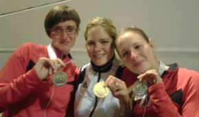 V.l. ClaudiabNicoleitzik (Silber), Maria Seifert (Gold), Janne Engeleiter (Silber)