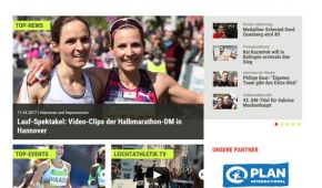 Screenshot Leichtathletik-Homepage