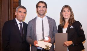 DTB-Präsident Ulrich Klaus, Christoph Müller, DTB-Vizepräsidentin Dr. Eva-Maria Schneider