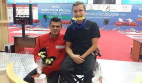 Porträtbild von Maurice Schmidt und Trainer Gavrila Spiridon