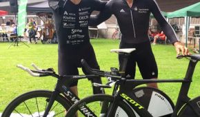 Die Radsportler Erich Winkler und Michael Teuber