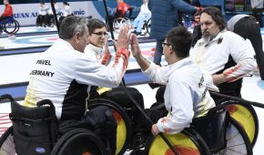 Das deutsche Rollstuhlcurling-Team (c) Ralf Kuckuck