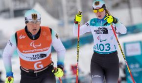 Clara Klug und ihr Guide Martin Härtl bei ihrem zweiten Bronzelauf
