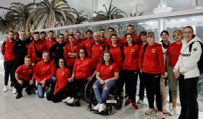 Das deutsche Team bei der Ankunft in Dubai © Binh Truong / DBS