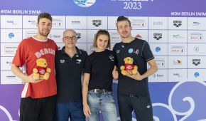 Malte Braunschweig, Matthias Ulm, Elena Semechin und Ole Braunschweig bei der Abschlusspressekonferenz zum IDM Berlin 20223.