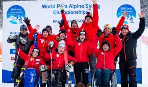 Deutsches Team bei der Para Ski alpin-WM in Sella Nevea (Italien) © Ralf Kuckuck, DBS-Akademie