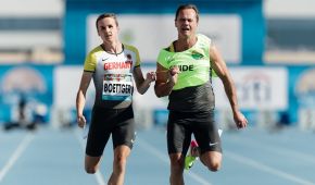 Marcel Böttger und Guide Alexander Kosenkow beim Sprint