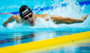 Malte Braunschweig bei den 100 Meter Schmetterling