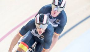 Kai Kruse und Stefan Nimke auf der Bahn des Velodrom