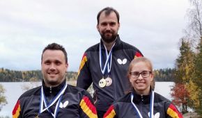 Die deutschen Medaillengewinner in Pajulahti © Hannes Doesseler