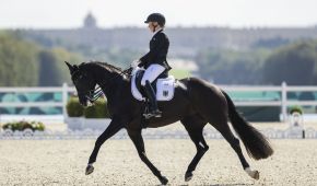 Anna-Lena Niehues auf ihrem Pferd während der Dressurprüfung