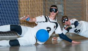 Abwehrszene beim Goalball