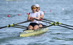 Kathrin Marchand und Valentin Luz beim Rudern