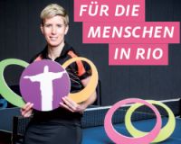 Logo Rio bewegt.Uns mit einer deutschen Tischtennisspielerin