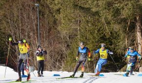 Nico Messinger mit seinem Guide Michael Huhn während des Sprintrennens