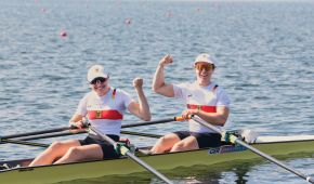 Hermine Krumbein und Jan Helmich jubeln über Bronze