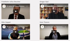 Screenshot der Unterseite mit den Videobotschaften zum zehnjährigen Bestehen