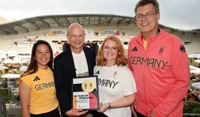 Gruppenfoto mit Kim Bui, Ulrich Reuter, Claudia Wagner und Thorsten Weikert