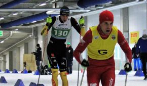 Lennart Volkert beim Rennen mit seinem Guide