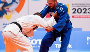 Judoka Lennart Sass in einer Kampfsituation