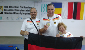 Trainer Stephan Mai, Tilo Behrendt und Gabriele Meyer